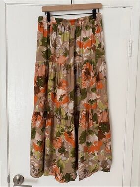 Floral Tiered Maxi Skirt